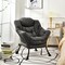 Modern Polyester Fabric Lazy Chair with Side Pocket and Tufted Design Perfect for Any Corner
